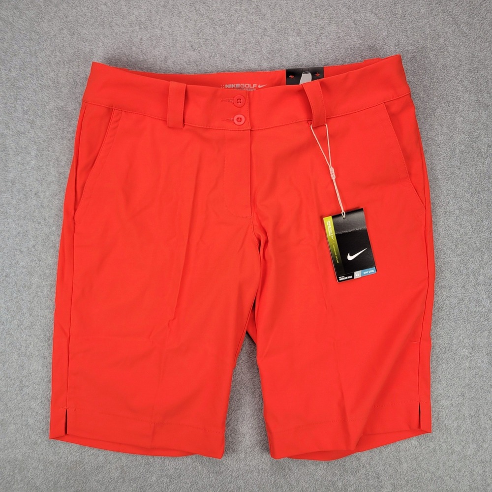 Nike Golf Tour Performance Shorts Womens 8 Orange Dri-FIT Modern Rise 618148-619